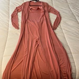 Two piece jumpsuit and coat set